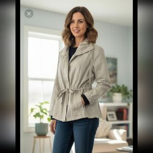 Liz Claiborne Woman's  Linen Lightweight Sheen Sand  Size L